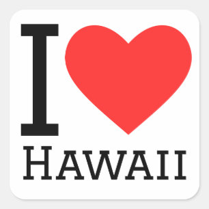 Ik hou van Hawaii Vierkante Sticker
