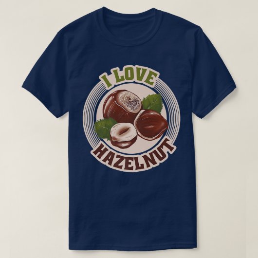 Ik hou van hazelnoten, liefhebbers, cadeautjes, he t-shirt (Design voorkant)