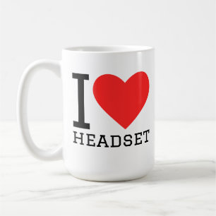 Ik hou van headset koffiemok