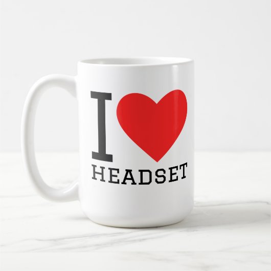 Ik hou van headset koffiemok (Links)