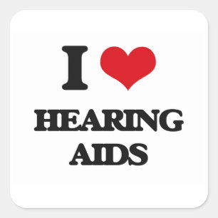 Ik hou van Hearing Aids Vierkante Sticker
