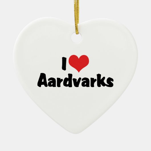 Ik hou van Heart Aardvarks Keramisch Ornament (Voorkant)