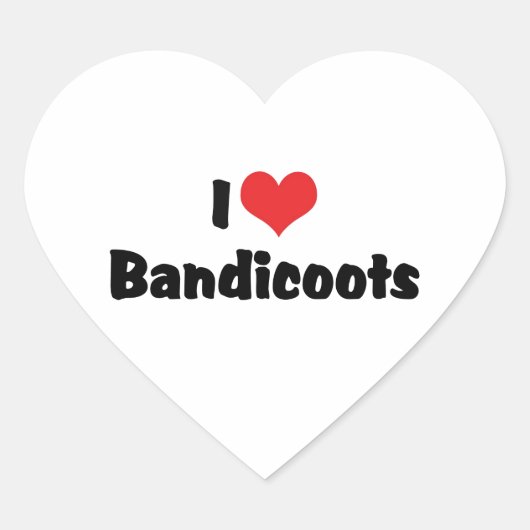 Ik hou van Heart Bandicoots Hart Sticker (Voorkant)