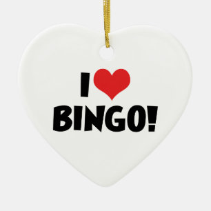 Ik hou van Heart Bingo! - Bingo Liefhebbers Keramisch Ornament