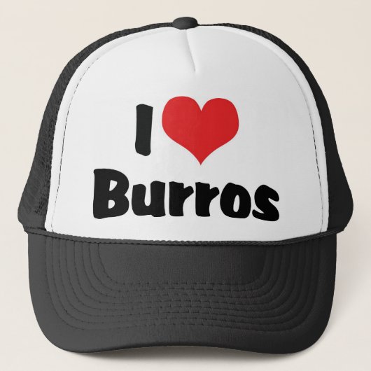 Ik hou van Heart Burros Trucker Pet (Voorkant)