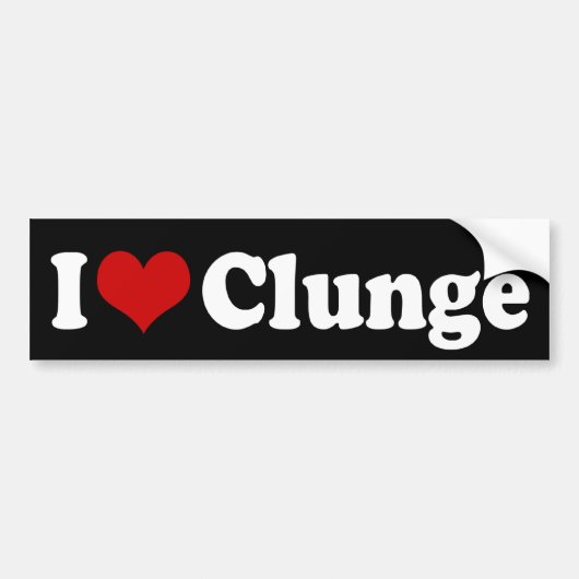 IK HOU VAN {HEART} CLUNGE BUMPERSTICKER (Voorkant)