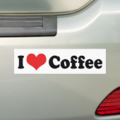 Ik hou van Heart Coffee - Java cafeïne liefhebber Bumpersticker (Op auto)