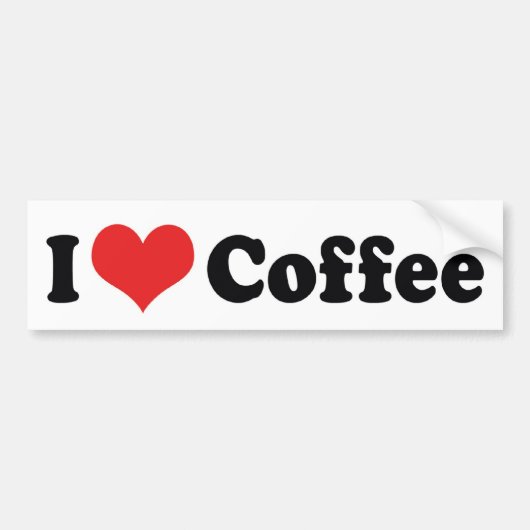Ik hou van Heart Coffee - Java cafeïne liefhebber Bumpersticker (Voorkant)