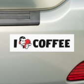 Ik hou van Heart Coffee - Java cafeïne liefhebber Bumpersticker (Op auto)