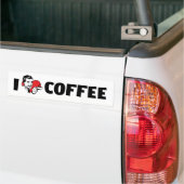 Ik hou van Heart Coffee - Java cafeïne liefhebber Bumpersticker (Op Truck)