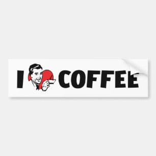 Ik hou van Heart Coffee - Java cafeïne liefhebber Bumpersticker