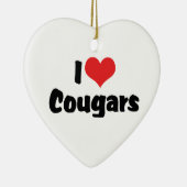 Ik hou van Heart Cougars Keramisch Ornament (Rechts)