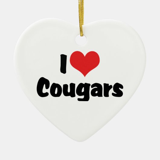 Ik hou van Heart Cougars Keramisch Ornament (Voorkant)