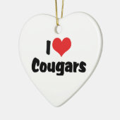 Ik hou van Heart Cougars Keramisch Ornament (Links)