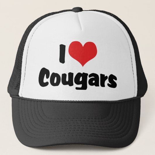 Ik hou van Heart Cougars Trucker Pet (Voorkant)
