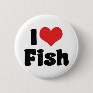 Ik hou van Heart Fish - Aquariumliefhebbers Ronde Button 5,7 Cm
