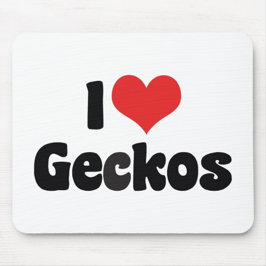 Ik hou van Heart Geckos Muismat (Voorkant)