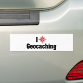 Ik hou van Heart Geocaching - Schatjager Bumpersticker (Op auto)