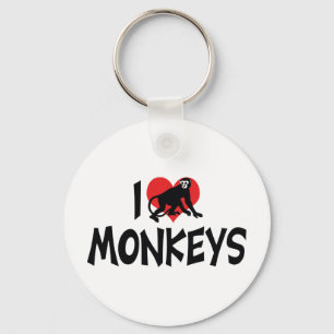 Ik hou van Heart Gorillas - Gorilla Liefhebber Sleutelhanger