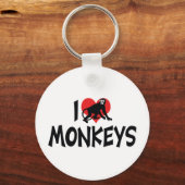 Ik hou van Heart Gorillas - Gorilla Liefhebber Sleutelhanger (Voorkant)