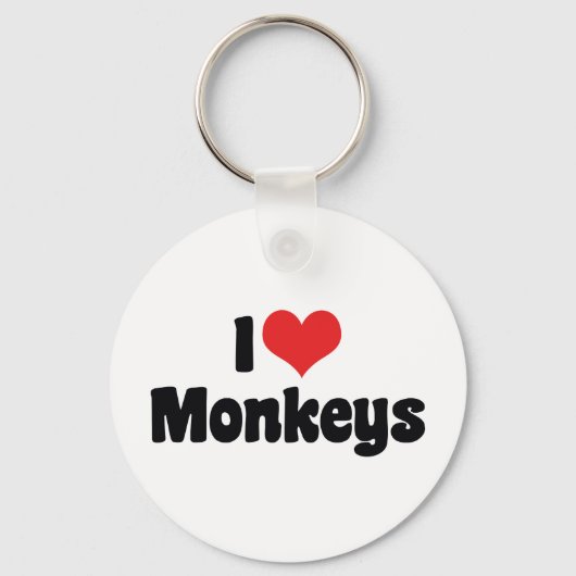 Ik hou van Heart Gorillas - Gorilla Liefhebber Sleutelhanger (Voorkant)