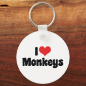 Ik hou van Heart Gorillas - Gorilla Liefhebber Sleutelhanger (Voorkant)