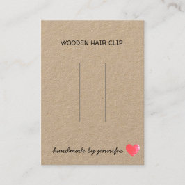 Ik hou van Heart Handgemaakt door Naam Hair Clip H Visitekaartje
