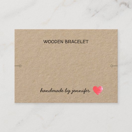 Ik hou van Heart Handmade By Name Armband Houder S Visitekaartje (Voorkant)