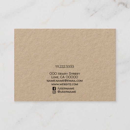 Ik hou van Heart Handmade By Name Armband Houder S Visitekaartje (Achterkant)