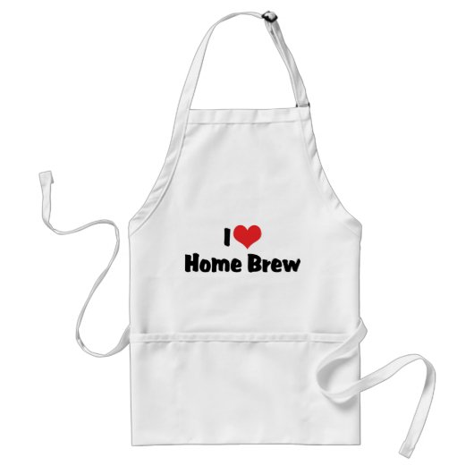 Ik hou van Heart Home Brew - Bierliefhebber Standaard Schort (Voorkant)