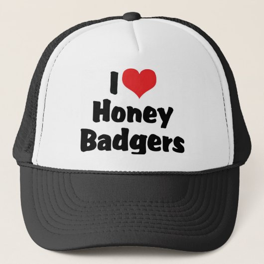 Ik hou van Heart Honey Badgers Trucker Pet (Voorkant)