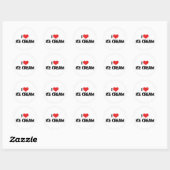 Ik hou van Heart-ijs Ronde Sticker (Vel)