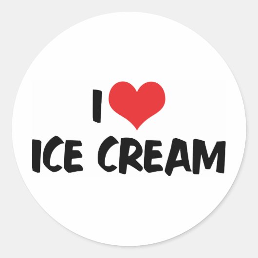 Ik hou van Heart-ijs Ronde Sticker (Voorkant)