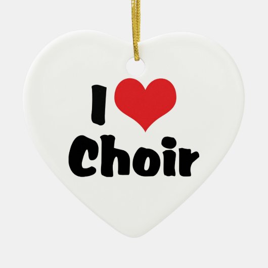 Ik hou van Heart-koor Keramisch Ornament (Voorkant)