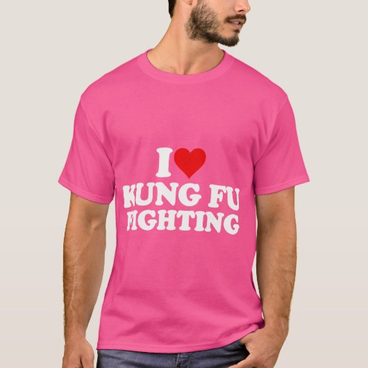 Ik hou van Heart Kung Fu vechten T-shirt (Voorkant)
