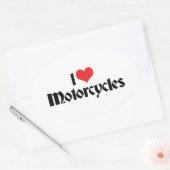 Ik hou van Heart-motorfietsen Ovale Sticker (Envelop)