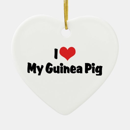 Ik hou van Heart My Guinee Pig Keramisch Ornament (Voorkant)