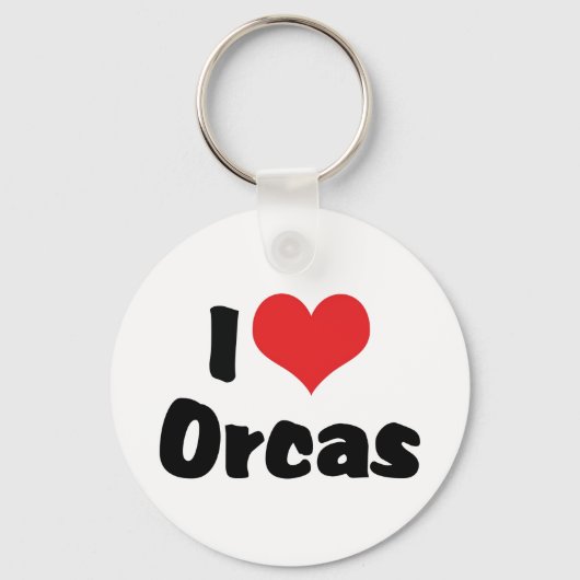 Ik hou van Heart Orcas - Moordenaarwalvisliefhebbe Sleutelhanger (Voorkant)
