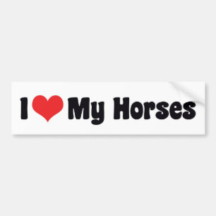Ik hou van Heart-paarden - Paardenliefhebber Bumpersticker