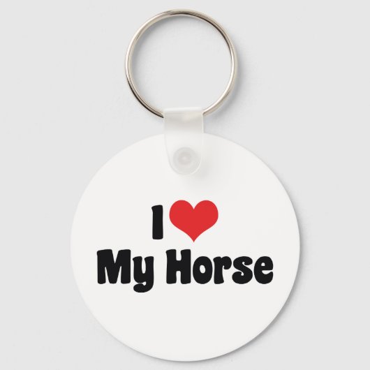 Ik hou van Heart-paarden - Paardenliefhebber Sleutelhanger (Voorkant)