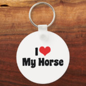Ik hou van Heart-paarden - Paardenliefhebber Sleutelhanger (Voorkant)