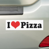 Ik hou van Heart Pizza Bumpersticker (Op auto)