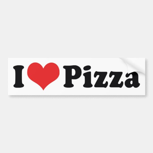 Ik hou van Heart Pizza Bumpersticker (Voorkant)