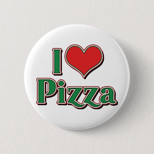 Ik hou van Heart Pizza Ronde Button 5,7 Cm (Voorkant)