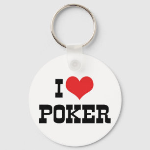 Ik hou van Heart Poker - Texas Holdem-liefhebber Sleutelhanger