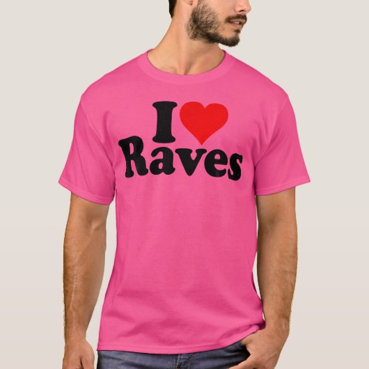 Ik hou van Heart Raves Raving Dance T-shirt (Voorkant)