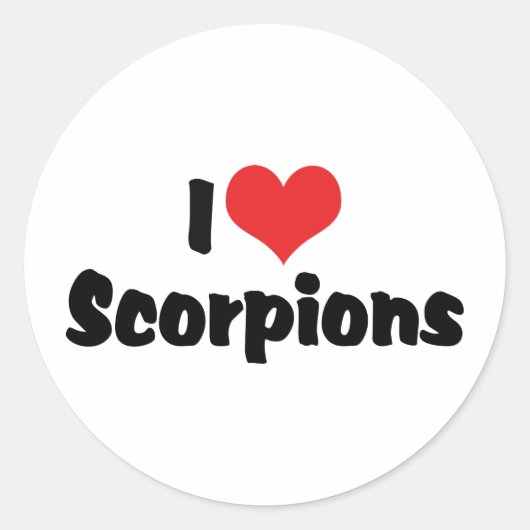 Ik hou van Heart Scorpions Ronde Sticker (Voorkant)