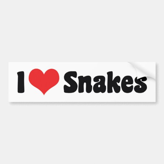Ik hou van Heart Slangen Bumpersticker (Voorkant)