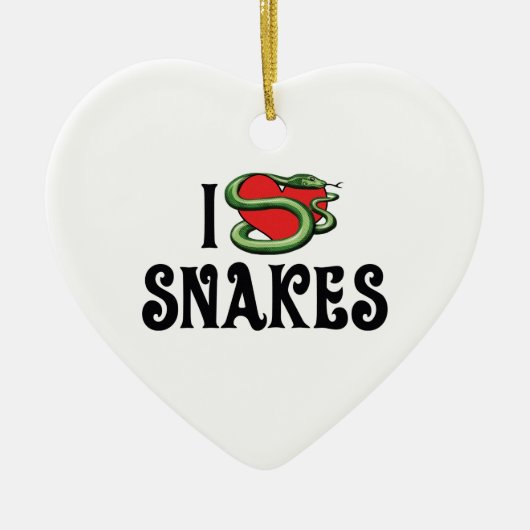 Ik hou van Heart Slangen Keramisch Ornament (Voorkant)