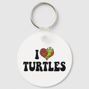 Ik hou van Heart Turtles Sleutelhanger